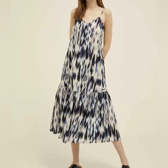 DKNY • V Neck Cotton Maxi Day Dress - Picture 1 of 13